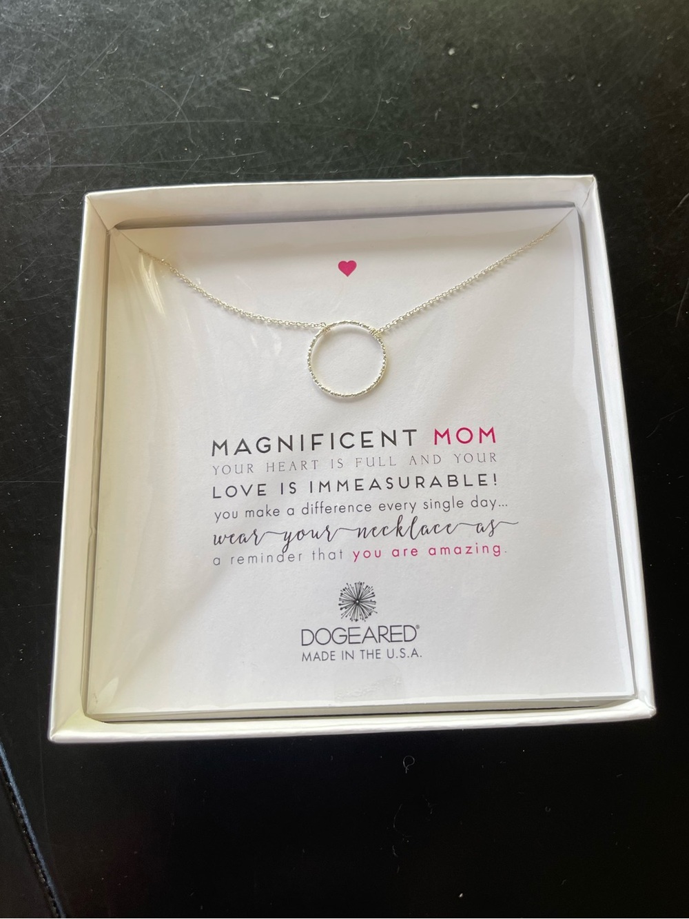 Dogeared Magnificent Mom Little Sparkle Karma Necklace Sterling Silver